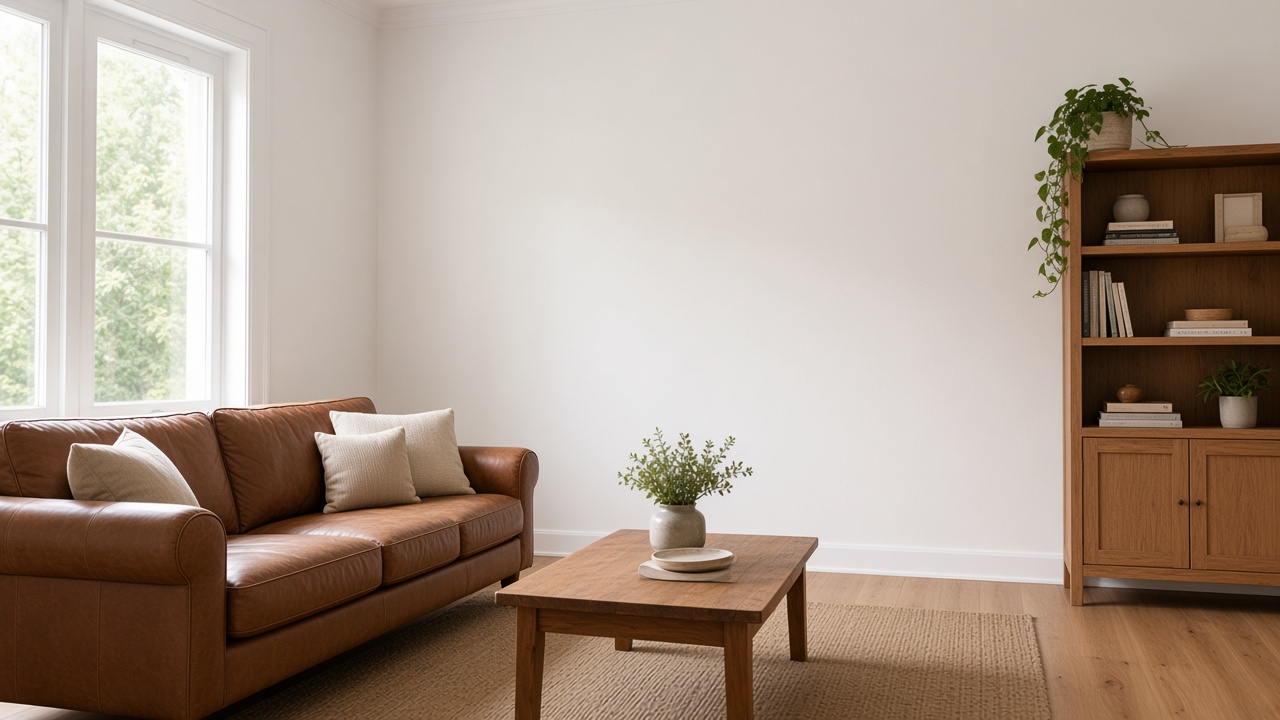 Pared interior con luz de ventana